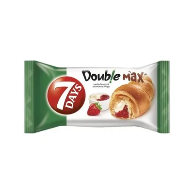 7days Croissant Dbl Max Vanilie Capsuni, 80 g