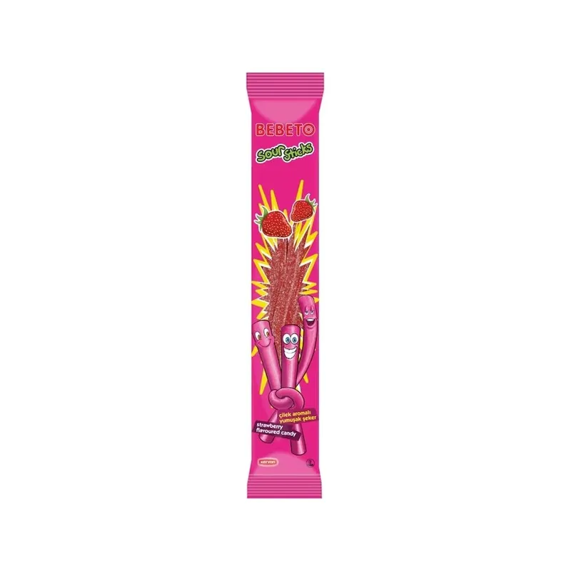 Bebeto Sour Stick Capsuni, 35 g