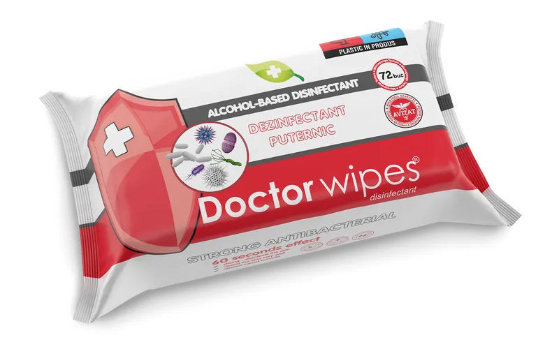 Dr Wipes Servetele Umede Antibacteriene, 72 buc