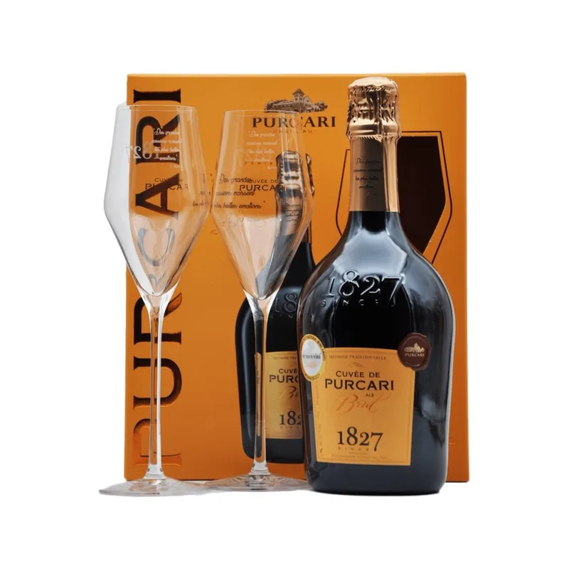 Cuvee de Purcari Alb Brut + 2 Pahare, 750 ml