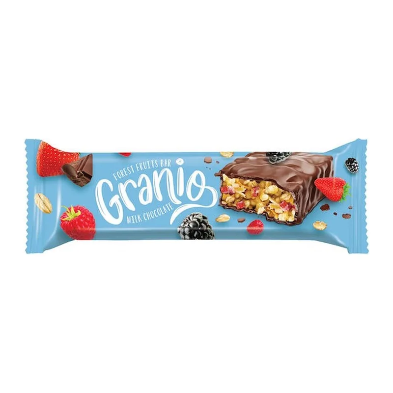 Granio Baton de Cereale cu Fructe Rosi, 40 g